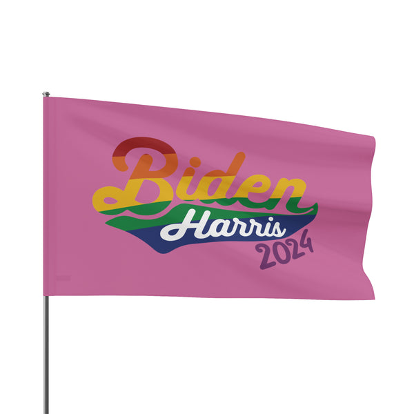 Biden Harris 2024 Rainbow Pink - Flag