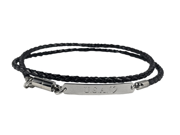 Leather Wrapped USA Bracelet Jewelry - Unisex - Balance of Power