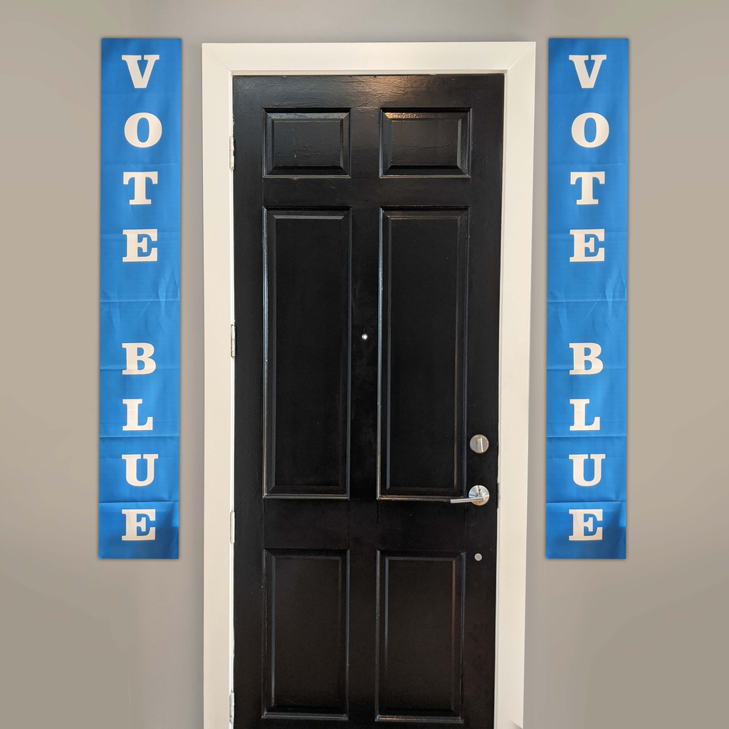 VOTE BLUE Hanging Door Banners from Balance of Power